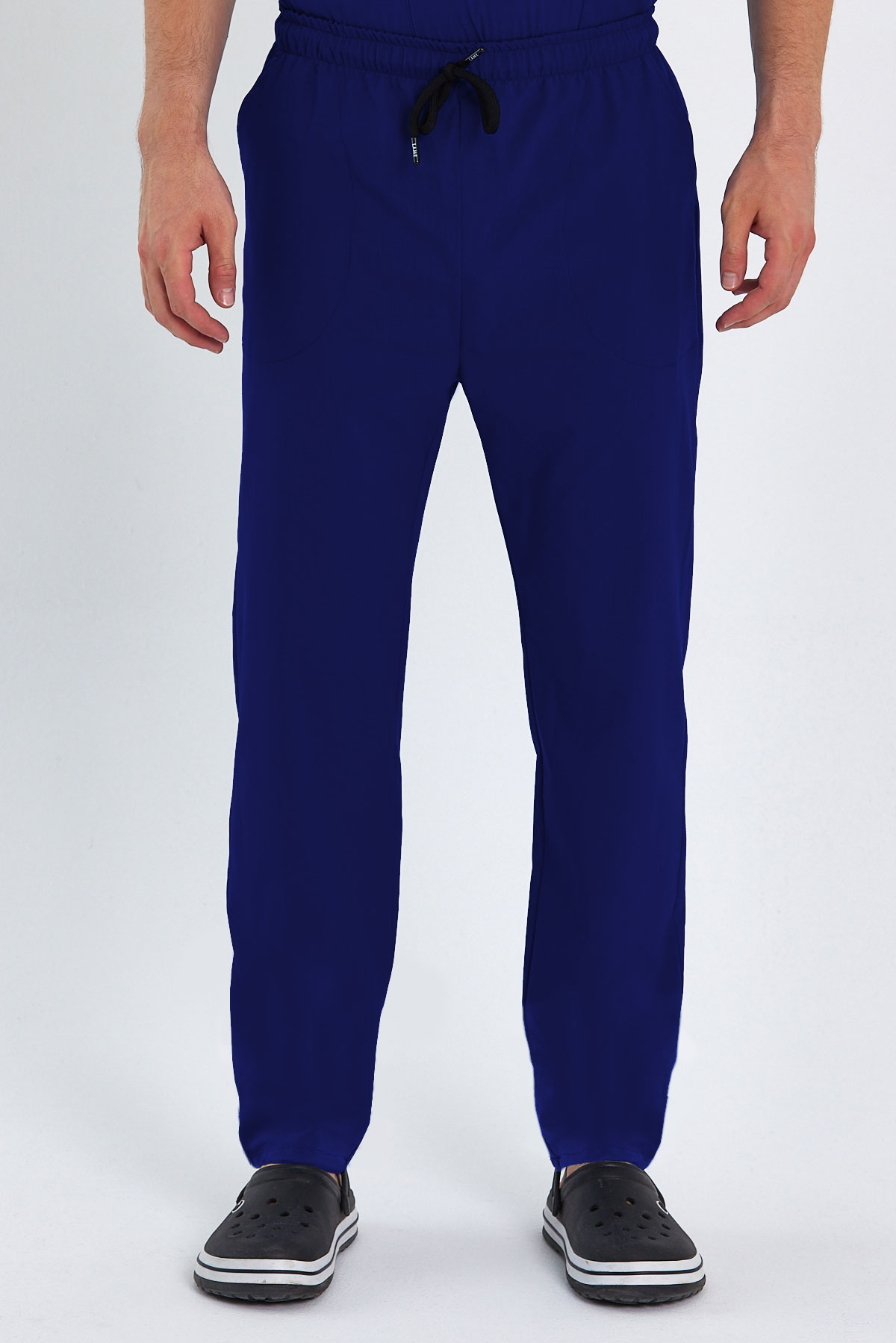 LAME 1009 Basic Likralı Saks Mavisi Scrubs, Hemşire Forması Klasik Paça Pantolon