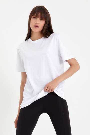 Feliplini® Kadın Beyaz Basic Tişört