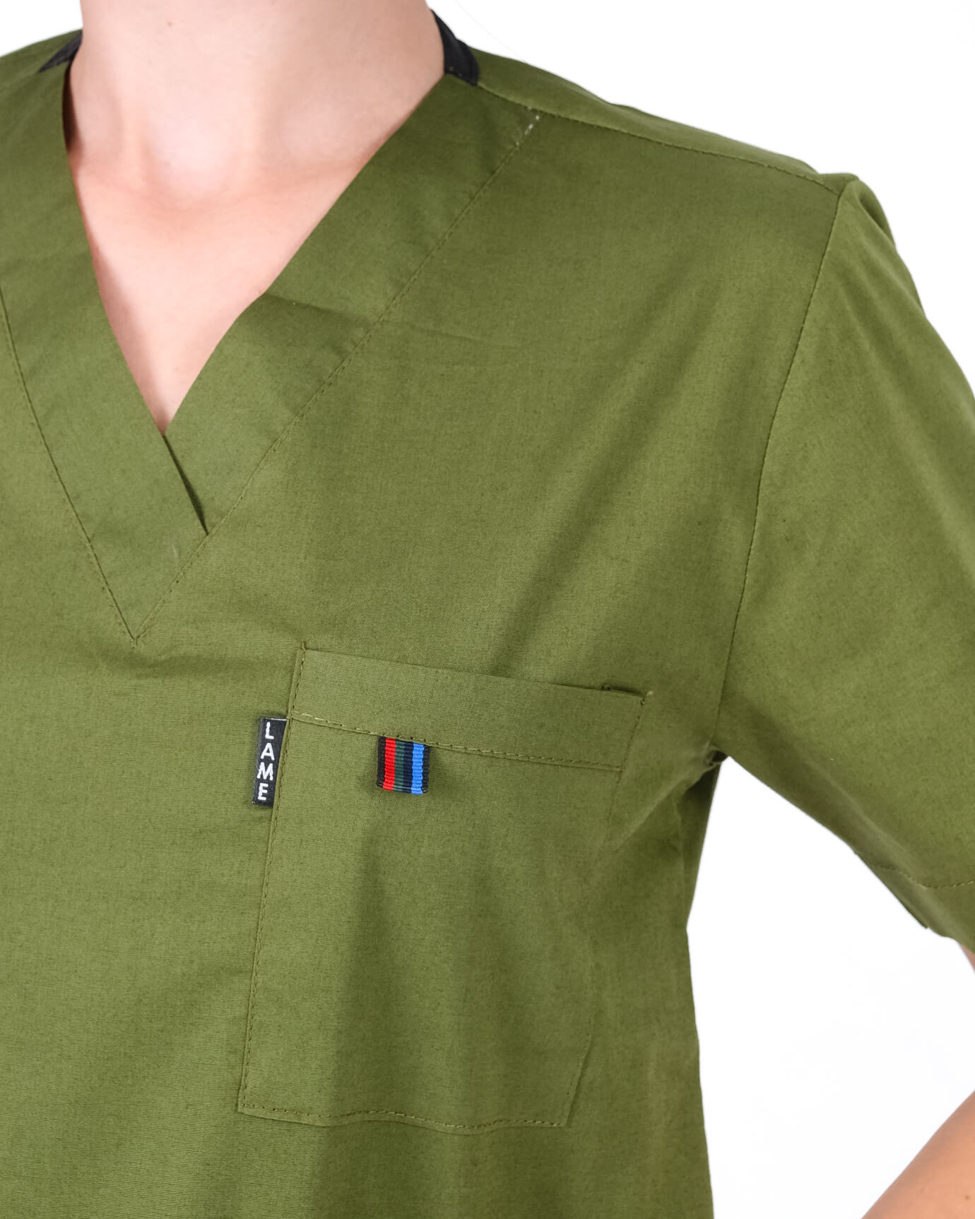 Kadın %100 Pamuk Likralı Takma Kol Asker Yeşili Forma Üstü