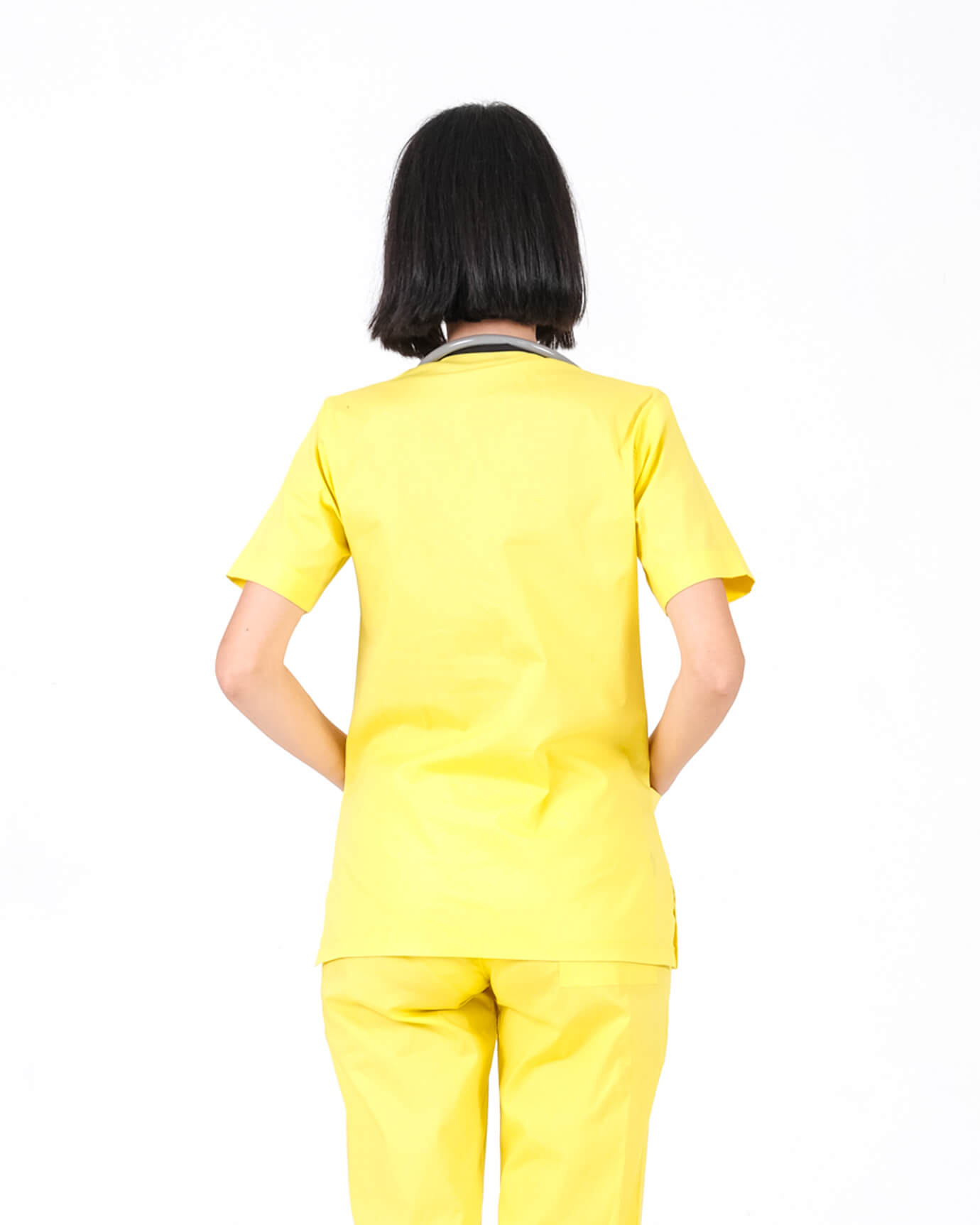 Kadın %100 Pamuk Likralı Takma Kol Sarı Forma Üstü