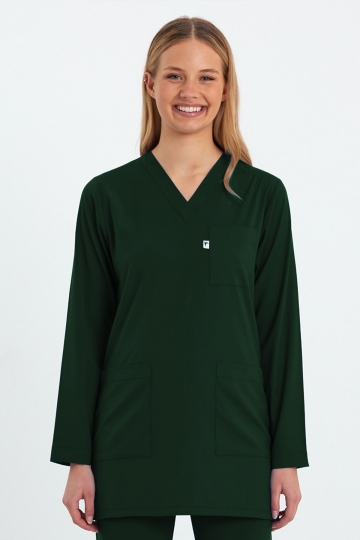 1005 Basic Avcı Yeşili Tunik Forma Üstü