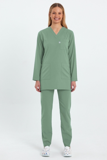 1005 Basic Mint Yeşili Tunik Takım